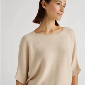 Lightweight Cotton Cashmere Link-Stitch Dolman Sweater XL